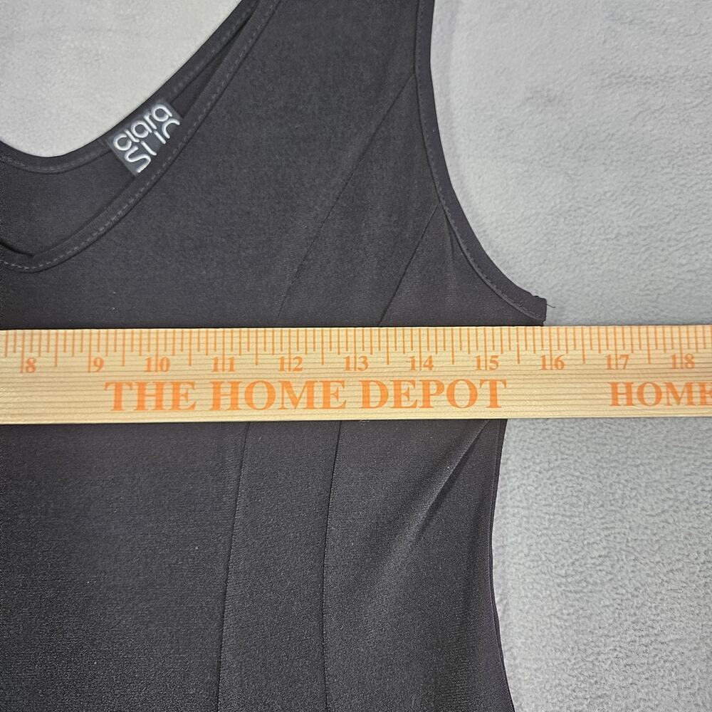 Clara Sun Woo Dress Women Small Sleeveless V Neck Comfy Stretch Black Minimalist - Picture 7 of 9